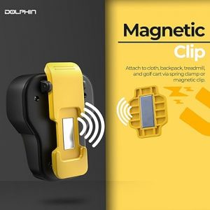 Dolphin CLP-10 Wearable Magnetic Clip-On Bluetooth Speaker with Built-in Mic for Hands-Free Calls/Music, Compact and Portable Design – Black and Yellow
